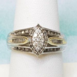 Sterling Sliver Diamond Ring size 7